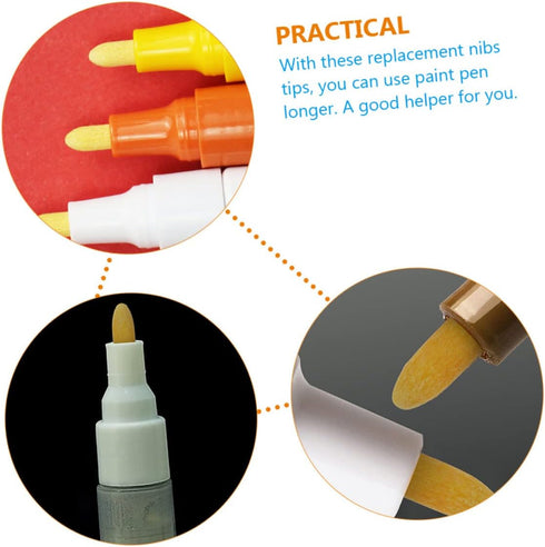 EXCEART 120 Pcs Paint Pen Refill Paint Marker Pen Replacement Nibs Universal Paint Marker Pen Replacement Points Oil Painting Supplies Replacement...