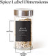 ThreeKin 230 Spice Jar Labels | Waterproof & Oil-Resistant Black Minimalist Stickers for Kitchen Organization | Common & Customizable for Herbs, S...