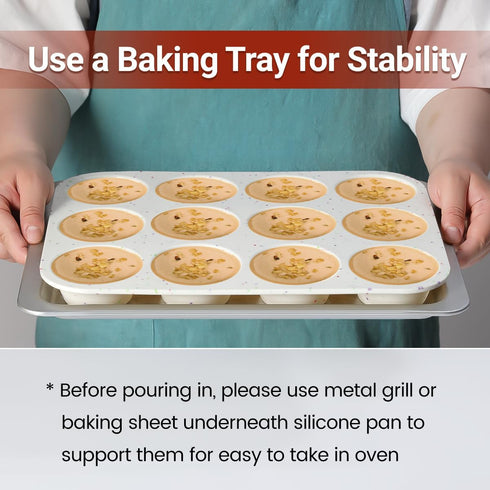 CAKETIME Silicone Muffin Pan, Regular Size Muffin Pan for Baking 12 Cups Non Stick Silicone Cupcake Pan 1 Pack Confetti...