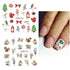 SINSEN Christmas Nail Art Stickers, Winter Nail Decals Water Transfer Xmas Nail Art Supplies Colorful Gingerbread Man Wreath Bell Merry Christmas ...