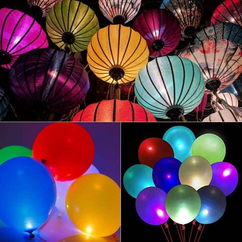 Non-Blinking LED Balloon Lights for Balloon Paper Lantern Party Decoration (Red, Pack of 24)...