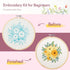 Embroidery Kit for Beginners, Starters with Stamped Pattern, 5 Sets Cross Stitch Kits for Adults Hand Craft Lover with Embroidery Cloth, Hoop, Col...