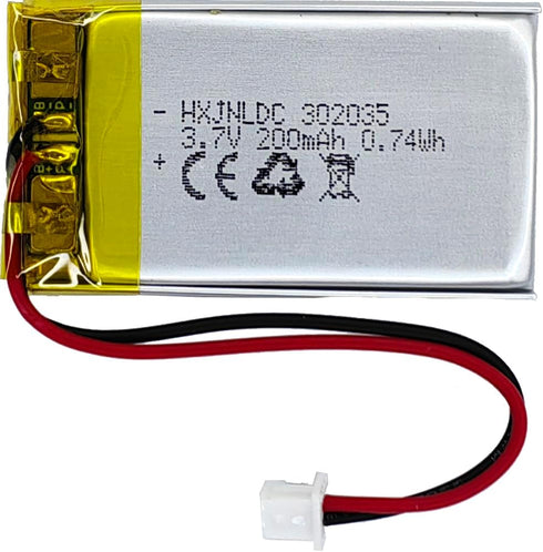 DC 3.7V 200mAh 302035 Rechargeable Lithium Polymer Battery, Suitable for DIY 3.7-5V Electronic Products with Built-in 2-Wire Battery Replacement a...