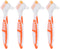 Healifty 4 Pcs Hard Denture Brush Double Sided Toothbrush Multi- Layered Bristles Fake Teeth Cleaning Brush Denture Care (Orange)...