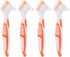 Healifty 4 Pcs Hard Denture Brush Double Sided Toothbrush Multi- Layered Bristles Fake Teeth Cleaning Brush Denture Care (Orange)...
