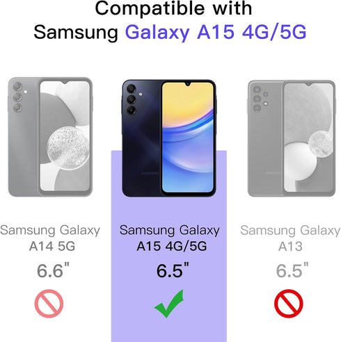 JETech Screen Protector for Samsung Galaxy A15 4G / 5G 6.5-Inch, 9H Tempered Glass Film, Anti-Scratch, HD Clear, 3-Pack......