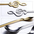 Music Note Spoons 6-Pack Creative Cute Teaspoons 18/10 Stainless Steel Staff Musical Notation Shaped Coffee Spoons by IRONX (silver-music note)...