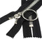 Meillia #10 40CM Large Shiny Nickel Metal Zippers Closed-end Black Heavy Duty Metal Zipper with Big Ring Pulls for Sewing, Bags, Handbags, Crafts,...