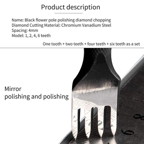pingle New Mirror Finish Model with 3mm 1246 Prong Leather Craft Tool Hole Punch with Nail Punch...
