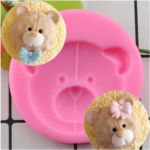 JQS Bear Shape Silicone Mold Fondant Molds Cake Decorating Tools Sugar Craft Kitchen Baking Moulds Chocolate Gumpaste Mould...