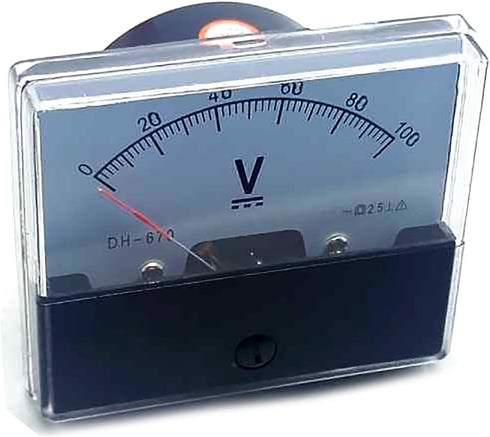 Analog Panel Volt Voltage Meter Voltmeter Gauge DH-670 0-100V DC...