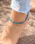 Blue Apatite Evil Eye Anklet Bracelets for Women Tumbled Chip Beach Foot Anklet Amulet Protection Reiki Crystals...