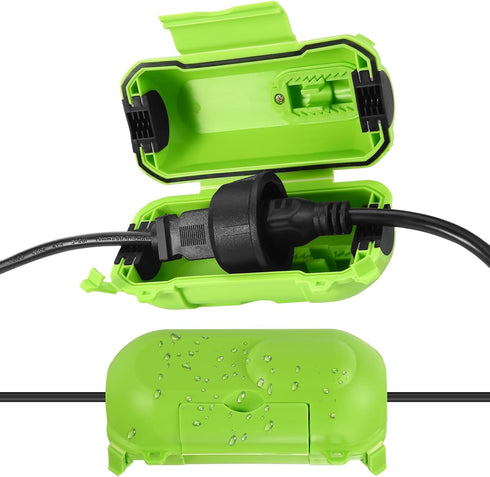 2 Pcs- Outdoor Extension Cord Cover, IP44 Waterproof Cord Safety Cover, Electric Tool Cord Anti Disconnect Protective Case,Ideal to Protect Holida...