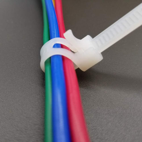 Superun Releasable Zip Ties 8 Inch, 50 Lbs Tensile Strength Wire Ties (Reusable Cable Ties) Pack of 100 White...