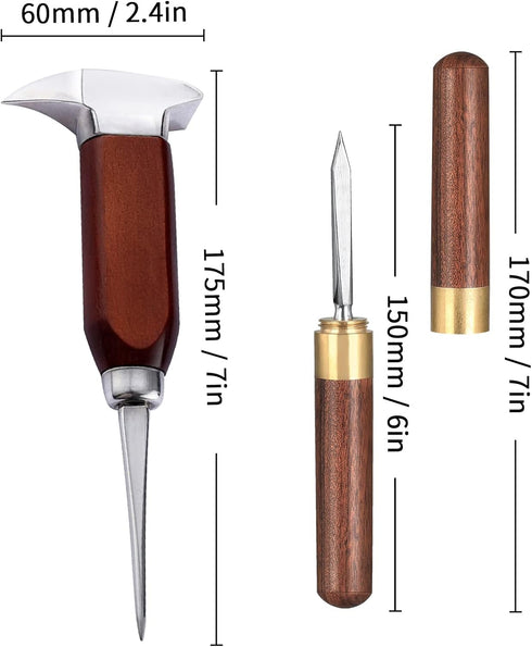 Ice Pick - 17cm / 7" Stainless Steel Ice Chipper with Wood Handle, Japanese Style Ice Crusher ideal for Bars, Bartender. Best Carving Tool (7 inch...