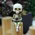 Halloween Fishing Skeleton Garden Accessory, Mini Skeleton Figurines Statue Decor for Fishing Enthusiast Gift Pond Fountain Waterfalls Poolside Go...