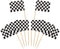 Pangda 100 Pack Checkered Racing Flag Toothpicks Cupcake Picks Toothpick Flag Dinner Race Car Cake Toppers Decorations Party Supplies...