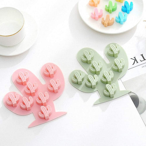 2Pcs Mini Cactus Ice Cube Tray Set Small Cacti Silicone Molds for Making Small Soap Chocolate Candy Gummy Baking Cake Jello Jelly Wax Crayon Melt...