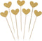 WARMBUY 50 Pack Double Sided Gold Glitter Cupcake Toppers Attached with Sticks for Baby Bridal Shower Birthday Party and Wedding (Heart)...