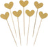 WARMBUY 50 Pack Double Sided Gold Glitter Cupcake Toppers Attached with Sticks for Baby Bridal Shower Birthday Party and Wedding (Heart)...