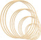 12pcs Wooden Bamboo Floral Hoop Wreath Macrame Craft Dream Catcher Hoops Rings for DIY Weddding Wreath Decor, Macrame Dreamcatcher, Wall Hanging C...