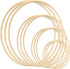 12pcs Wooden Bamboo Floral Hoop Wreath Macrame Craft Dream Catcher Hoops Rings for DIY Weddding Wreath Decor, Macrame Dreamcatcher, Wall Hanging C...