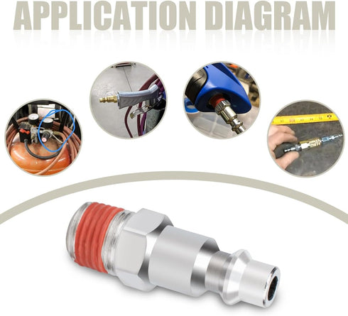 25PCS 1/4" Male NPT Industrial Air Plug 300PSI, Pneumatic Plugs Quick Connect Air Fitting...