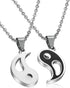 FIBO STEEL 2pcs Stainless Steel Yin Yang Pendant Necklace for Men Women Puzzle Couples Necklace,22 inches...