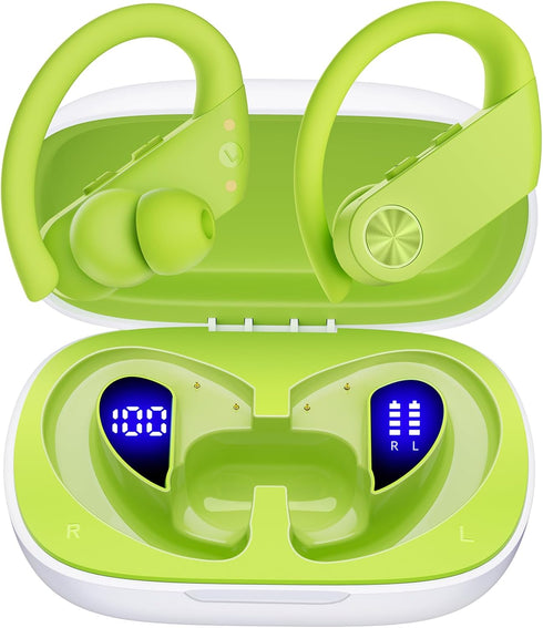 PocBuds Wireless Earbuds Bluetooth Headphones 110Hrs Playback Sports Ear Buds with 2200mAh Charging Case & Dual Power Display Over-Ear Stereo Bass...