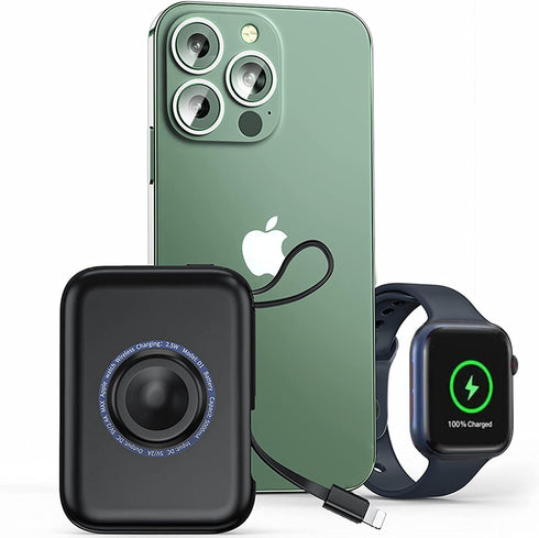 HUOTO Portable Charger,5000mAh Mini iWatch Magnetic Charger Power Bank with Charging Cable,Travel Charger External Battery Pack Compatible with Ap...