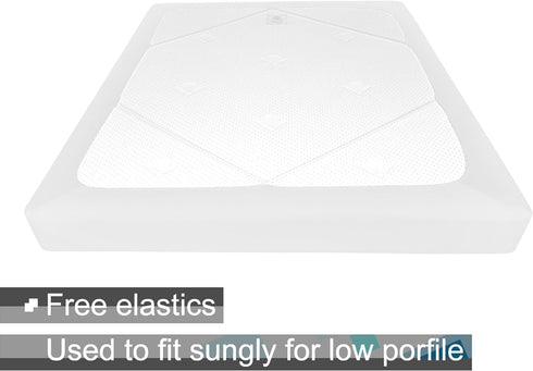 Box Spring Cover Queen Size - Jersey Knit & Stretchy Wrap Around 4 Sides Bed Skirt for Hotel & Home - Queen/Queen XL, White...