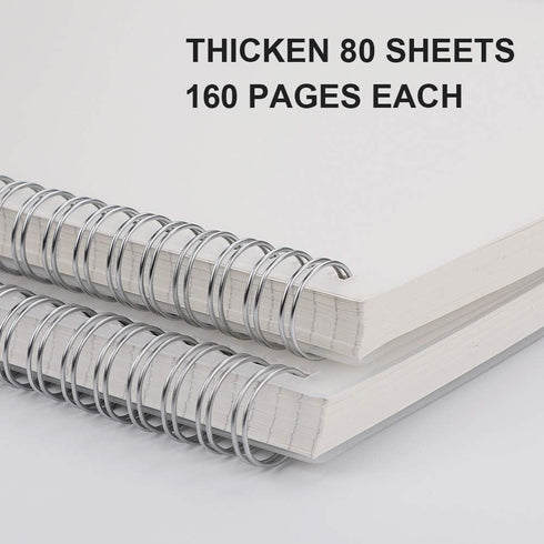 RETTACY Bullet Dotted Journal 2-Pack - B5 Dotted Grid Spiral Notebook with 160 Pages per Pack, 100 GSM Premium Acid-Free Paper, Bullet Journaling,...
