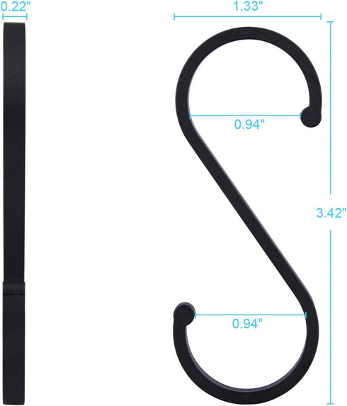 ACMETOP S Hooks, 12 Pack Aluminum S Shaped Hooks, S Hooks for Hanging Pots and Pans, Plants, Coffee Cups, Clothes, and Towels in Kitchen, Bedroom,...