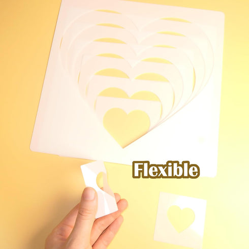 Heart Stencils for Painting on Wood,16 Pcs Plastic Large to Small Different Sizes Heart Templates for Drawing and Crafts,Spraying on Wall-Reusable...