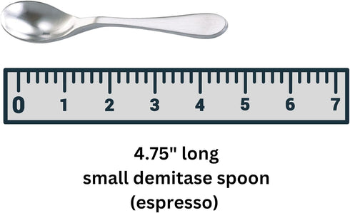 Knork Stainless Steel Demitasse Spoon (Set of 6), Shiny Gloss Silver, Tiny Coffee-Appetizer Specialty Spoons...