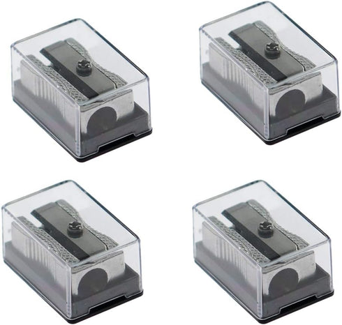 WEKOL Metal Dual Pencil Sharpener Aluminum alloy Manual Sharpeners with Acrylic Cover,4Pcs Sharpener Blades Included,Silver...
