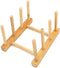 2Pcs Home Kitchen Natural Bamboo Slip Drain Dish Rack, Bamboo Wood Plates Rack/Pans/Cups Dish Rack...