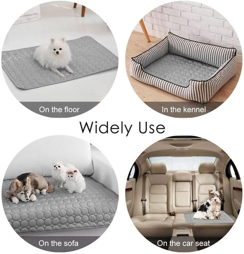 Pet Cooling Mat for Dog Puppy Cat Washable Cooling Pad, Reusable Ice Silk Dog Self Cooling Mat, Pet Sleeping Pad Blanket for Pet Beds Kennels Couc...