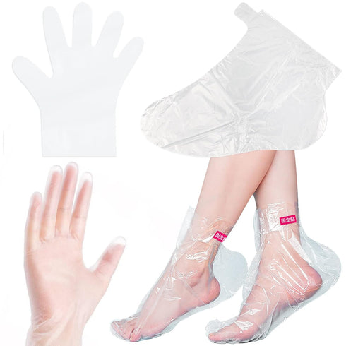 Paraffin Wax Liners for Feet and Hand, 200pcs Larger and Thicker Plastic Hand and Foot Bags, Plastic Paraffin Bath Mitt Glove and Sock Liners Para...