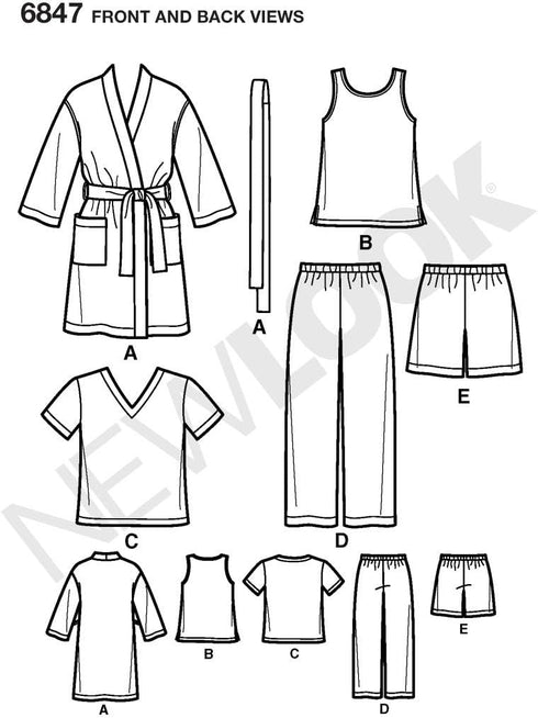 New Look Sewing Pattern 6847 Child Sleepwear, Size A (3-4-5-6-7-8)...