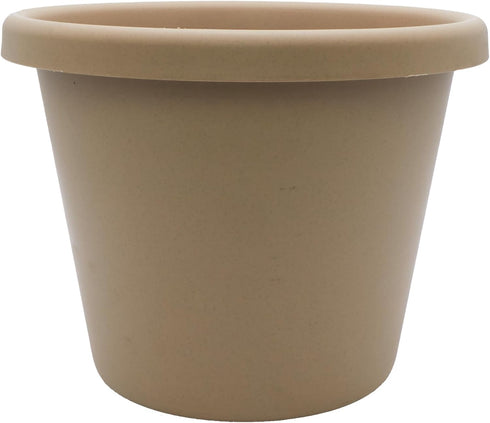 The HC Companies 7 Inch Round Classic Planter - Small Plastic Plant Pot for Indoor Outdoor Plants Flowers Herbs, Sandstone...