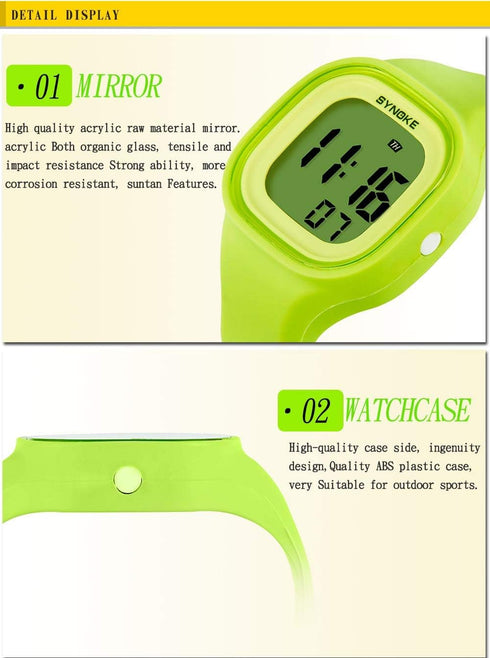Gosasa Male and Female Digital Sports Watches LED Electron 50m Waterproof Luminous Silicone Watch...