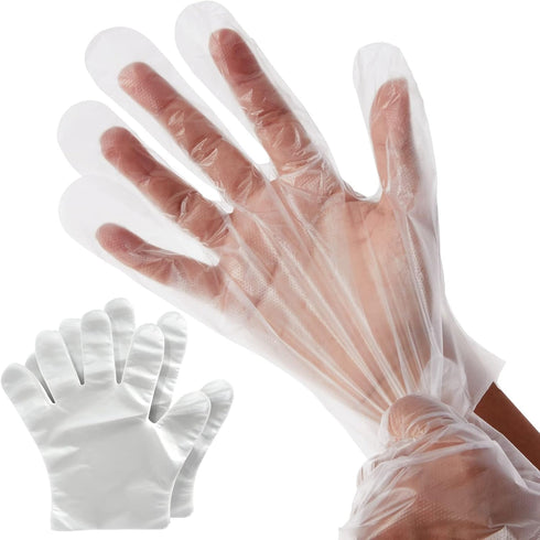 Juvale 100-Pack Disposable Food Safe Gloves for Cooking, Kitchen Prep and Baking (One Size Fits Most, Clear)...