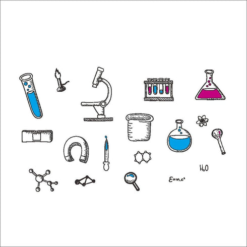 BIBITIME Science Laboratory Wall Decals Vinyl Chemical Element Tool Stickers for School Classroom Nursery Bedroom Children Student Study Teens Kid...
