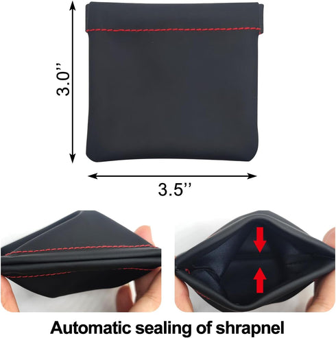3pcs Earphone Pouch PU Leather Headphone Storage Bag Universal Spring Bag Closure Soft Elastic Snap Spring Pouch for Storing Earphones, Coins, Key...
