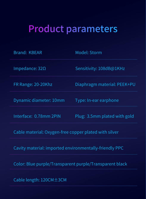 KBEAR Storm Single Dynamic Wired Earbuds Headphones,Memory Wire Earhooks & 2 Pin Replaceable Cables, Secure Fit In Ear Monitor,Noise Isolating Pro...