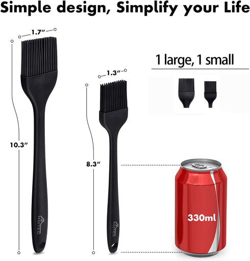 HOTEC Basting Brushes Silicone Heat Resistant Pastry Brushes Spread Oil Butter Sauce Marinades for BBQ Grill Barbecue Baking Kitchen Cooking BPA F...