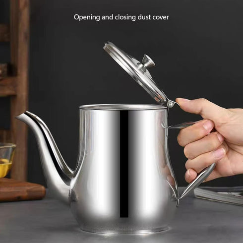 Stainless Steel Tea Pot With Filter Rust Proof Durable Oil Strainer Pot For Hotels Restaurants Homes 850ml Tea Kettle(Silver)...