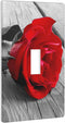 Red Rose Wall Plate 1 Gang Single Toggle Decorative Light Switch Cover Modern Abstract Switch Plate Cover for Bedroom Kitchen Decor Wooden Board G...