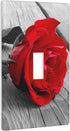 Red Rose Wall Plate 1 Gang Single Toggle Decorative Light Switch Cover Modern Abstract Switch Plate Cover for Bedroom Kitchen Decor Wooden Board G...